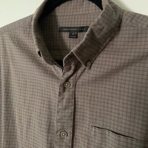 John Varvatos Button-Down Shirt - Brown/Blue Check